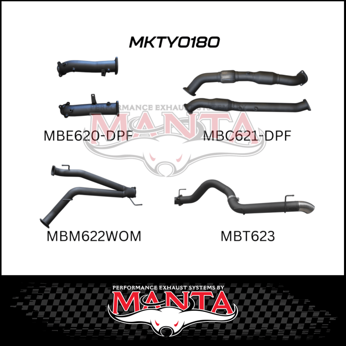 MANTA 3" TWIN INTO SINGLE 4" TURBO BACK EXHAUST SYSTEM FITS TOYOTA LANDCRUISER VDJ200R 4.5L V8 2015-2021