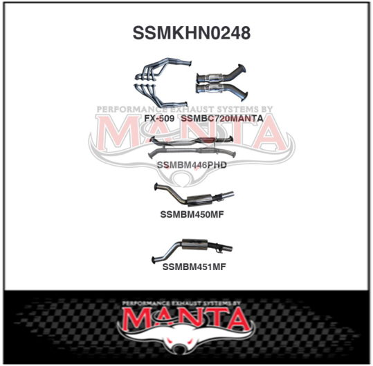 MANTA STAINLESS STEEL ENGINE BACK EXHAUST SYSTEM FITS HOLDEN COMMODORE VU VY VZ 5.7L 6.0L V8 UTE (SSMKHN0248)