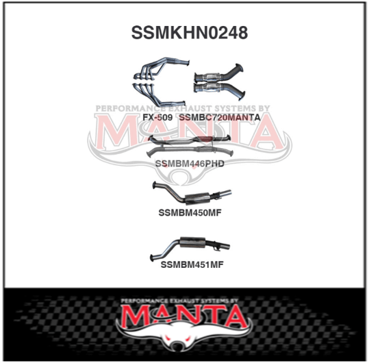 MANTA STAINLESS STEEL ENGINE BACK EXHAUST SYSTEM FITS HOLDEN COMMODORE VU VY VZ 5.7L 6.0L V8 UTE (SSMKHN0248)