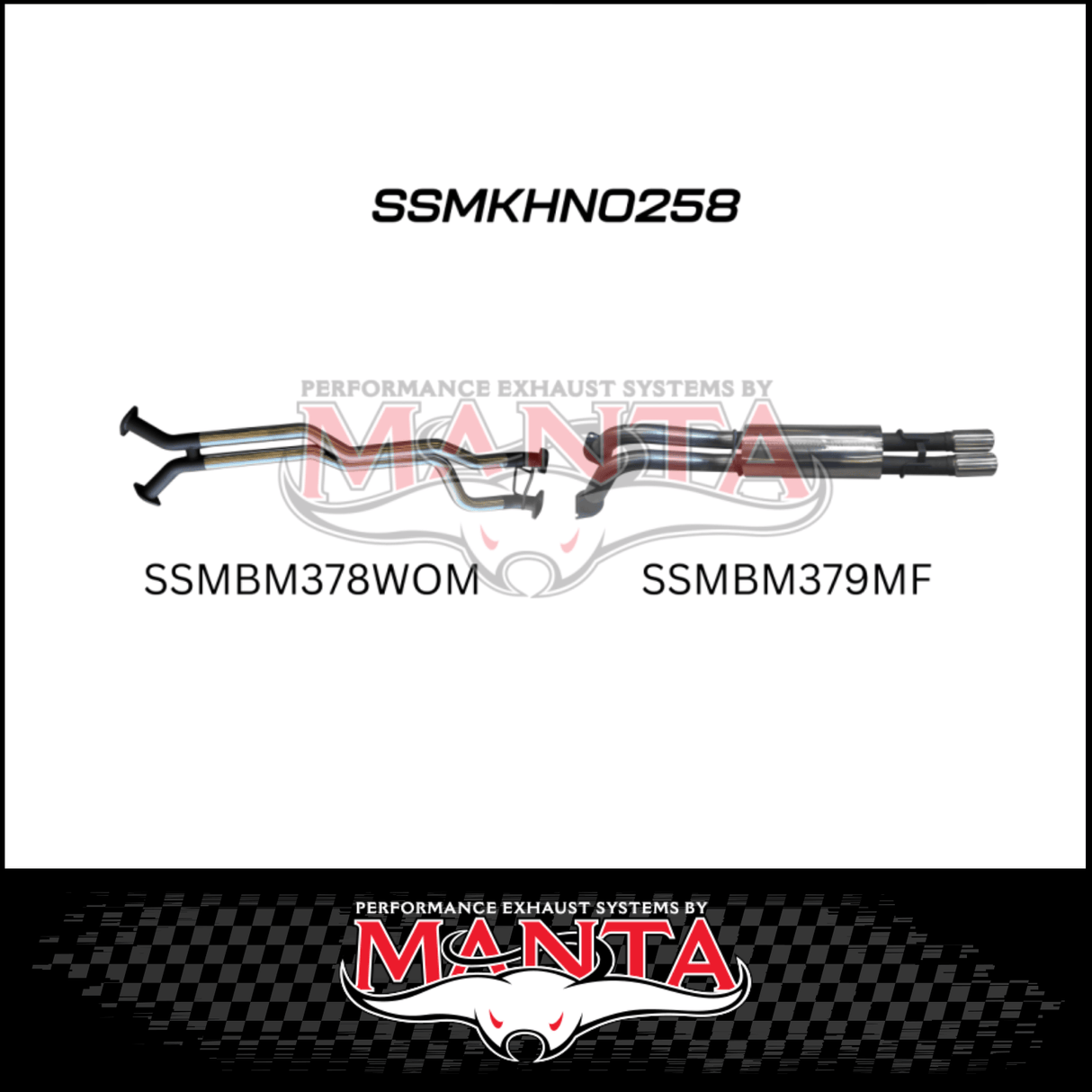 MANTA STAINLESS STEEL TWIN 2.5" CATBACK EXHAUST SYSTEM FITS HOLDEN CREWMAN VY VZ 5.7L V8 AWD 10/2003-1/2006 - PIPE ONLY/MUFFLER (SSMKHN0258)