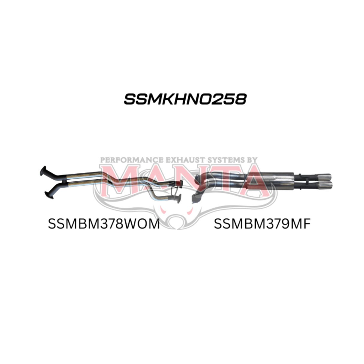MANTA STAINLESS STEEL TWIN 2.5" CATBACK EXHAUST SYSTEM FITS HOLDEN CREWMAN VY VZ 5.7L V8 AWD 10/2003-1/2006 - PIPE ONLY/MUFFLER (SSMKHN0258)
