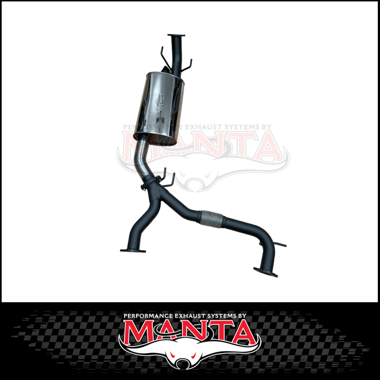 MANTA 3" STAINLESS STEEL MID SECTION WITH MUFFLER & BI-MODAL INTEGRATION FITS NISSAN PATROL Y62 WARRIOR 5.6L V8 2023-2026 (SSMKNI0123)