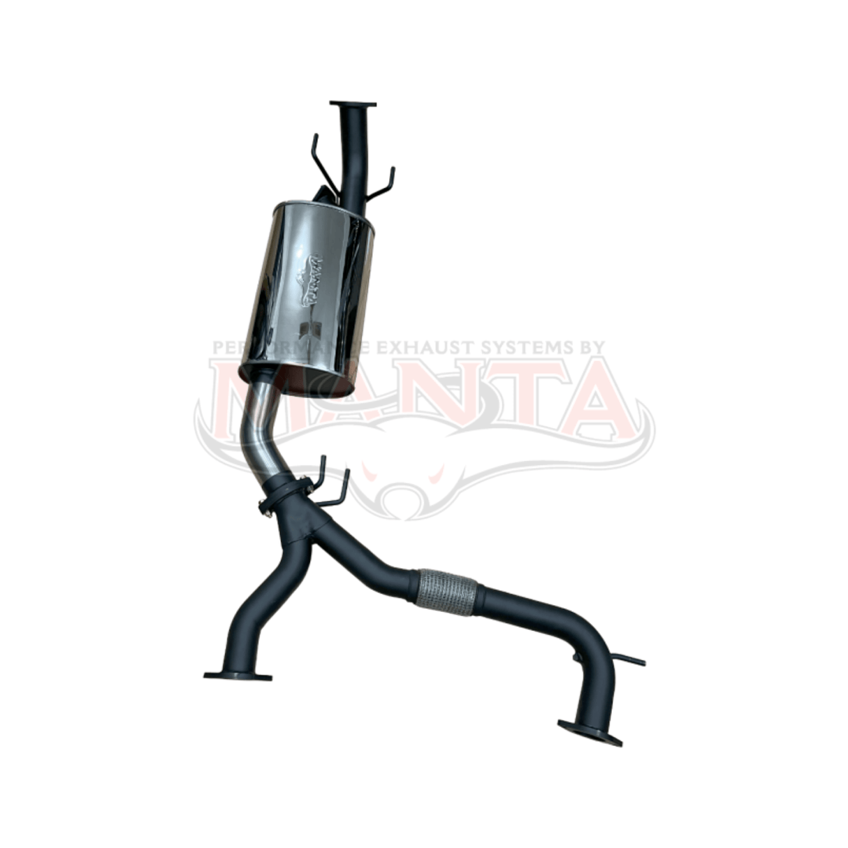 MANTA 3" STAINLESS STEEL MID SECTION WITH MUFFLER & BI-MODAL INTEGRATION FITS NISSAN PATROL Y62 WARRIOR 5.6L V8 2023-2026 (SSMKNI0123)