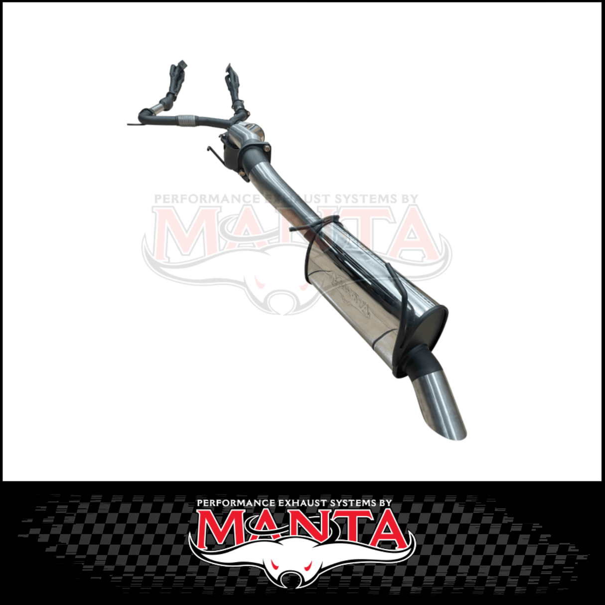 MANTA ENGINE BACK STAINLESS STEEL EXHAUST SYSTEM WITH RESONATOR CENTRE & BI-MODAL INTEGRATION FITS NISSAN PATROL Y62 WARRIOR 5.6L V8 2023-2026 (SSMKNI0129)