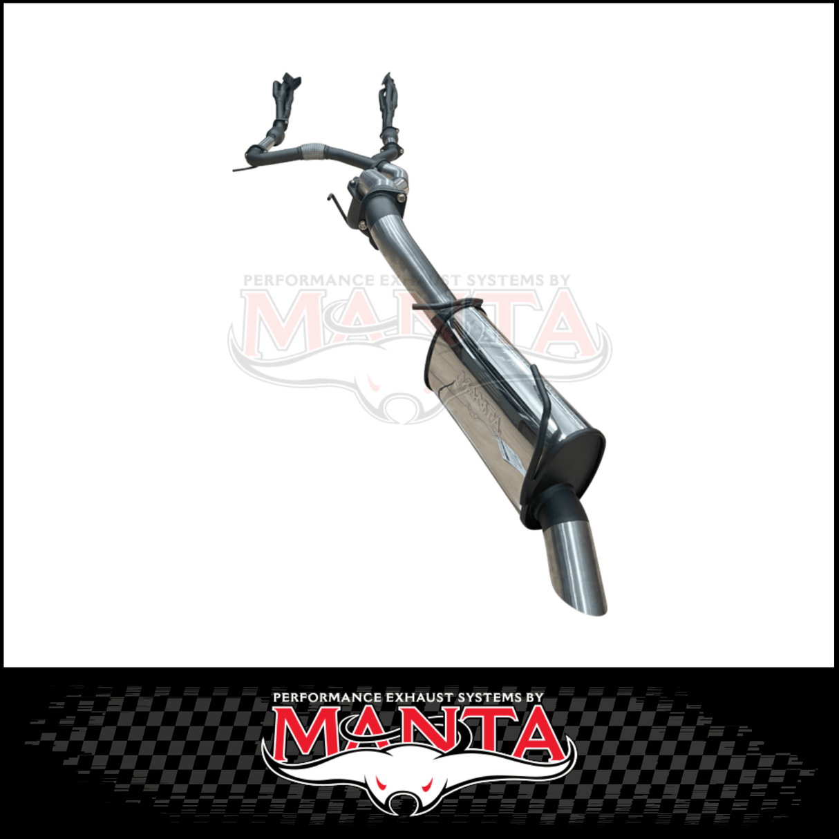 MANTA ENGINE BACK STAINLESS STEEL EXHAUST SYSTEM WITH HOTDOG CENTRE & BI-MODAL INTEGRATION FITS NISSAN PATROL Y62 WARRIOR 5.6L V8 2023-2026 (SSMKNI0130)