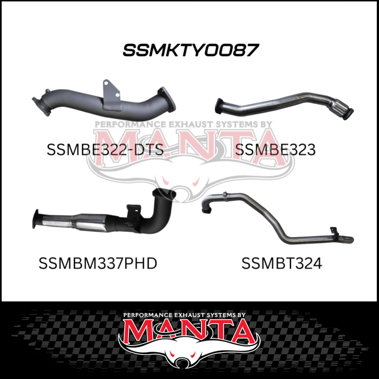 MANTA 3" STAINLESS STEEL TURBO BACK EXHAUST SYSTEM WITH HOTDOG FITS TOYOTA LANDCRUISER HZJ105R 4.2L 1HZ WITH DTS TURBO 1998-2007 (SSMKTY0087)