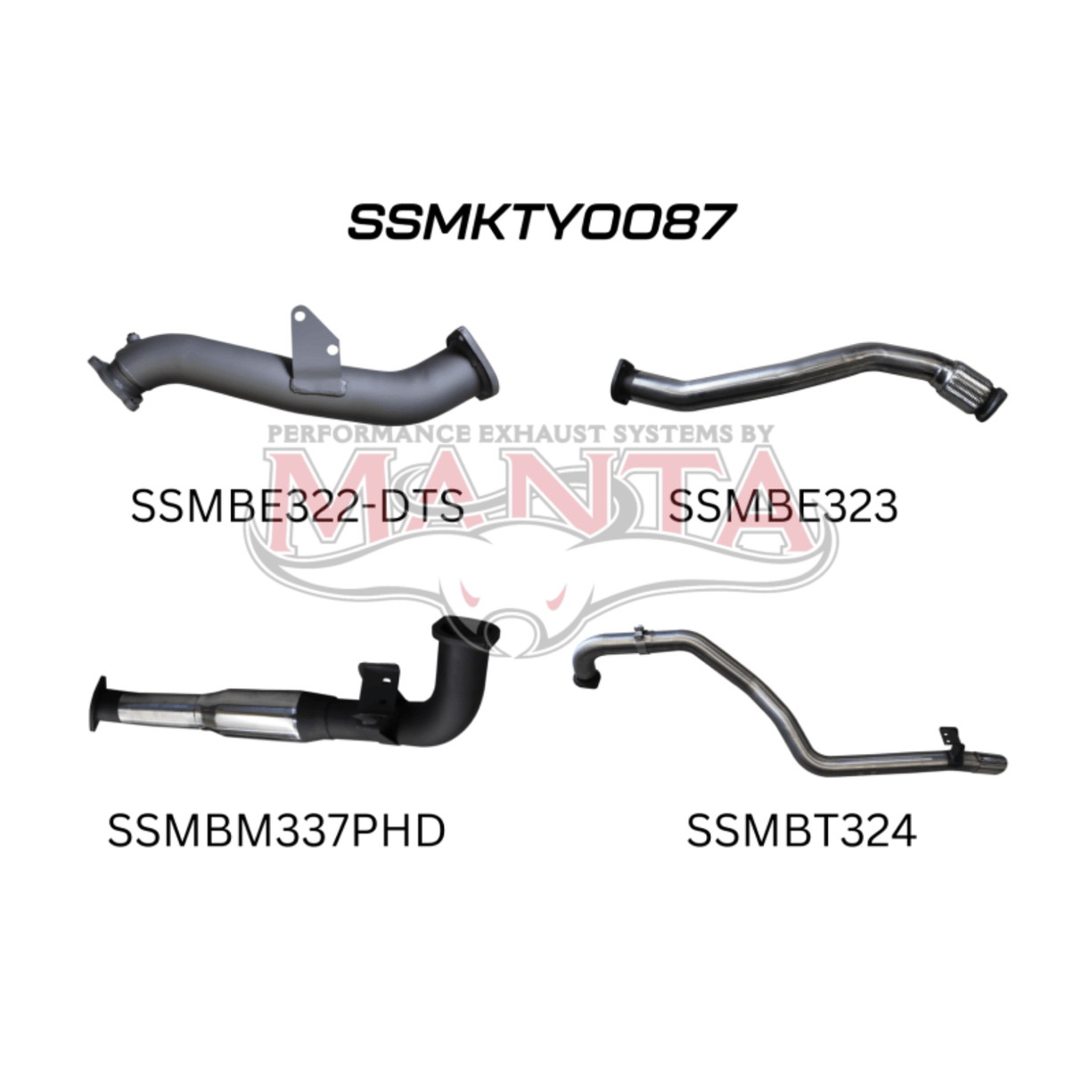 MANTA 3" STAINLESS STEEL TURBO BACK EXHAUST SYSTEM WITH HOTDOG FITS TOYOTA LANDCRUISER HZJ105R 4.2L 1HZ WITH DTS TURBO 1998-2007 (SSMKTY0087)