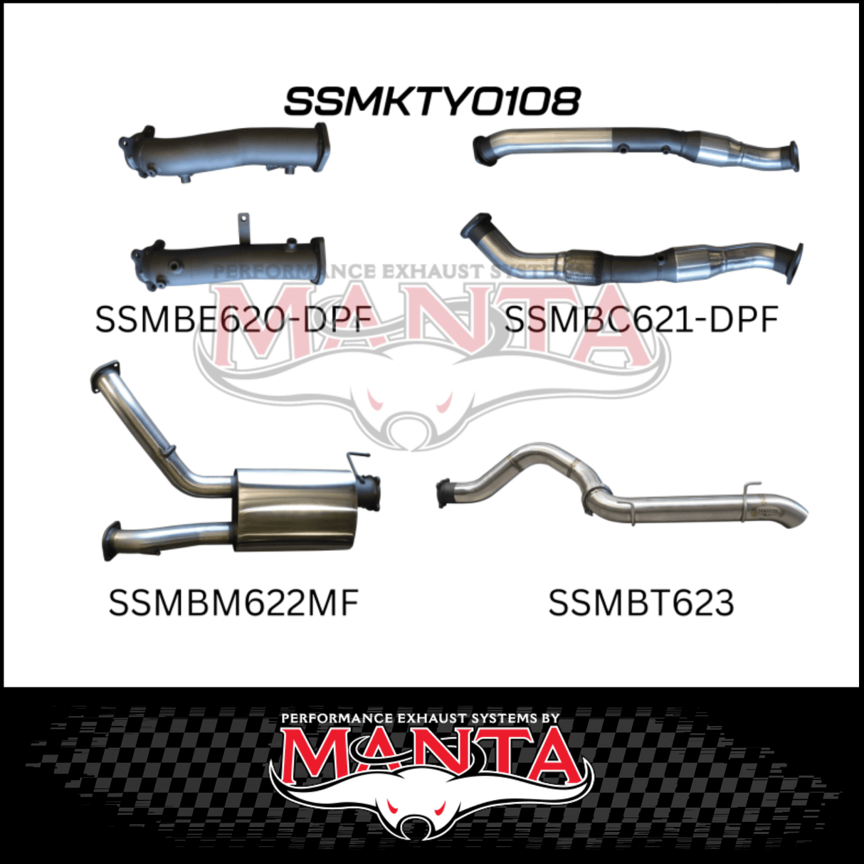 MANTA 3" TWIN INTO SINGLE 4" TURBO BACK EXHAUST SYSTEM FITS TOYOTA LANDCRUISER VDJ200R 4.5L V8 2015-2021