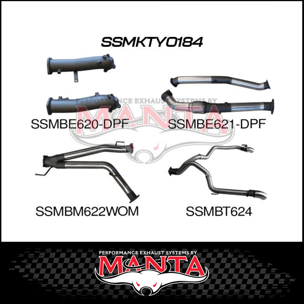 MANTA 3" TWIN TURBO BACK EXHAUST SYSTEM (L & R EXIT) FITS TOYOTA LANDCRUISER VDJ200R 4.5L V8 2015-2021