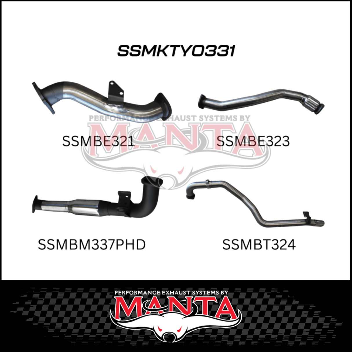 MANTA 3" STAINLESS STEEL TURBO BACK EXHAUST SYSTEM WITH HOTDOG FITS TOYOTA LANDCRUISER HZJ105R 4.2L 1HZ WITH CT26 TURBO 1998-2007 (SSMKTY0331)
