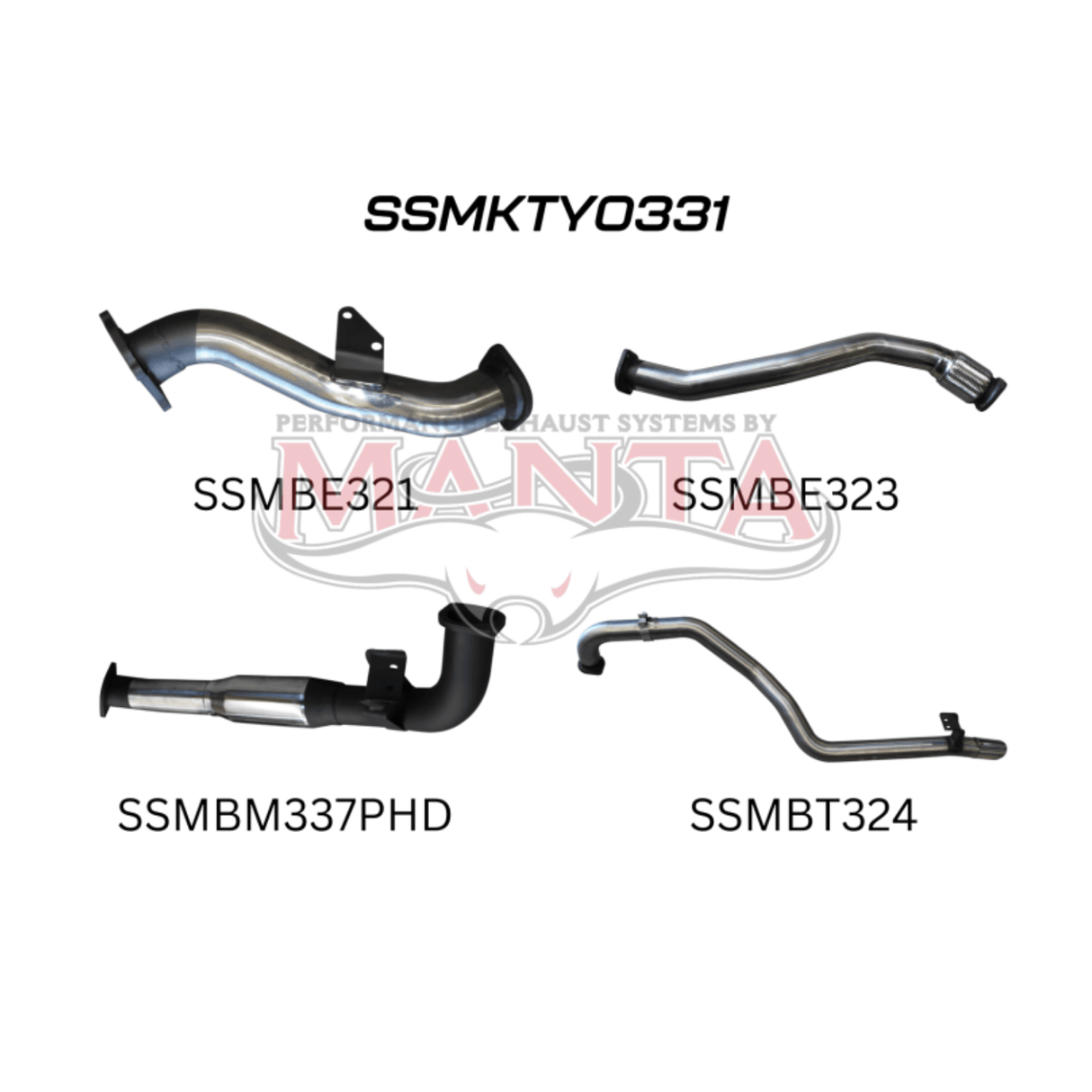 MANTA 3" STAINLESS STEEL TURBO BACK EXHAUST SYSTEM WITH HOTDOG FITS TOYOTA LANDCRUISER HZJ105R 4.2L 1HZ WITH CT26 TURBO 1998-2007 (SSMKTY0331)