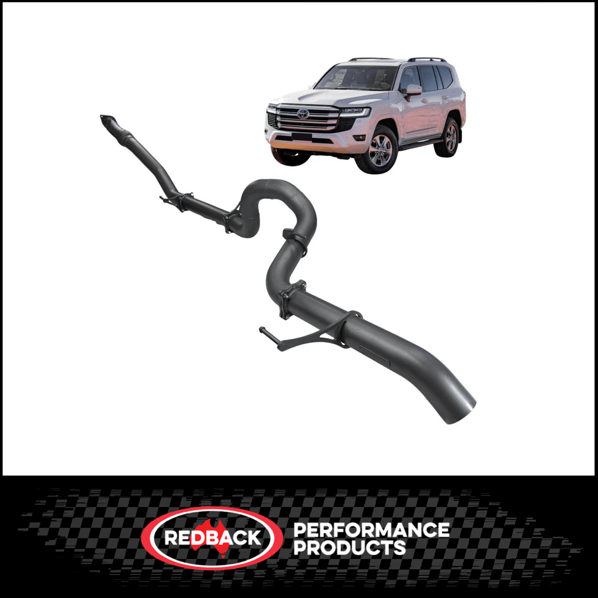 REDBACK 3.5" 409 STAINLESS STEEL DPF BACK EXHAUST SYSTEM FITS TOYOTA LANDCRUISER FJA300R 3.3L V6 7/2021-ON