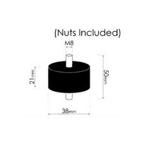 UNIVERSAL COTTON REEL EXHAUST MOUNT 38MM (M8 THREAD)