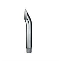 CHROME EXHAUST STACK CURVED REDUCING 7" OD > 5" OD X 36" (915MM) LONG WITH PLAIN INLET (CPSR7536)