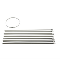 EXHAUST LAGGING STAINLESS STEEL CABLE TIES 350MM X 8MM (10 PACK)