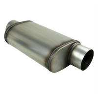 9" X 5" OVAL 14" LONG 3.5" O/C MEGA POWER 409 STAINLESS STEEL UNIVERSAL MUFFLER (D927-409)