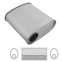 10" X 4" OVAL 10" LONG 2.5" S/S MEGA FLOW REDBACK UNIVERSAL MUFFLER (F717MN)