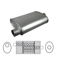 10" X 4" OVAL 12" LONG 2.5" O/C TRIFLOW REDBACK UNIVERSAL MUFFLER (F719GP)