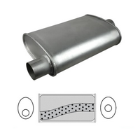 10" X 4" OVAL 12" LONG 2.5" O/C MEGA FLOW REDBACK UNIVERSAL MUFFLER (F719M)