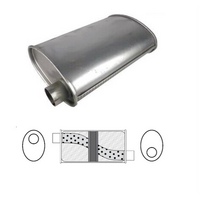 8" X 4" OVAL 14" LONG 2.5" O/O GLASS PACKED REDBACK UNIVERSAL MUFFLER (J728GPC)