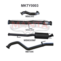 MANTA 3" TURBO BACK NO CAT/MUFFLER EXHAUST SYSTEM FITS TOYOTA HILUX KUN26R 3.0L 4CYL 2005-2015 (MKTY0003)