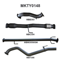 MANTA 3" TURBO BACK CAT/PIPE ONLY EXHAUST SYSTEM FITS TOYOTA HILUX KUN26R 3.0L 4CYL 2005-2015 (MKTY0148)
