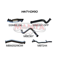 MANTA 3" TURBO BACK EXHAUST SYSTEM (DPF DELETE) FITS TOYOTA LANDCRUISER VDJ78R 4.5L V8 TROOP CARRIER 2016-2025 - NO CAT/PIPE ONLY (MKTY0190)