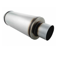 PERFORM-EX 6" ROUND X 14" LONG 3.5" 409 STAINLESS MEGA FLOW UNIVERSAL MUFFLER (O926GP-409R)
