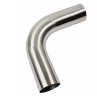 2.5" 63MM X 90 DEGREE MANDREL BEND 304 STAINLESS STEEL EXHAUST PIPE (SSB25090-304)