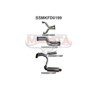 MANTA 3" DUAL CATBACK EXHAUST SYSTEM WITH HOTDOG/MUFFLER FITS FORD FALCON FPV FG SEDAN 5.0L SUPERCHARGED V8 (SSMKFD0199)