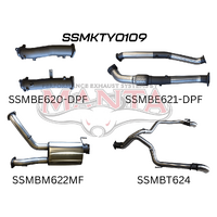 MANTA 3" TURBO BACK EXHAUST SYSTEM WITH LEFT & RIGHT EXIT NO CATS/1 MUFFLER FITS TOYOTA LANDCRUISER VDJ200R 2015-2021 (SSMKTY0109)