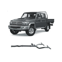REDBACK 3" 409 STAINLESS STEEL DUAL DPF BACK PIPE ONLY EXHAUST SYSTEM FITS TOYOTA LANDCRUISER VDJ79R 2016-ON