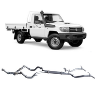 REDBACK TWIN 3" 409 STAINLESS STEEL TURBO BACK PIPE ONLY EXHAUST SYSTEM FITS TOYOTA LANDCRUISER VDJ79R 2007-2016 SINGLE CAB