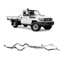 REDBACK TWIN 3" 409 STAINLESS STEEL TURBO BACK RESONATOR EXHAUST SYSTEM FITS TOYOTA LANDCRUISER VDJ79R 2007-2016 SINGLE CAB