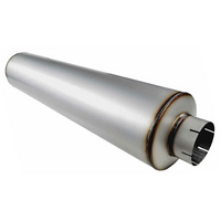 GLASS PACKED STRAIGHT THROUGH TRUCK MUFFLER 10" ROUND X 44" LONG X 5" IN/OUT