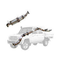 PERFORM-EX 3" STAINLESS STEEL TURBO BACK EXHAUST SYSTEM WITH DPF DUMMY DELETE FITS TOYOTA LANDCRUISER VDJ79R 4.5L V8 2016-2025 - PIPE ONLY