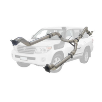 PERFORM-EX 3" TWIN INTO SINGLE 4" TURBO BACK EXHAUST SYSTEM FITS TOYOTA LANDCRUISER VDJ200R 2007-2015 - NO CATS/PIPE ONLY (TY432-POSS)