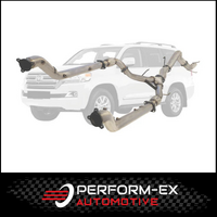 PERFORM-EX 3" TWIN INTO SINGLE 4" TURBO BACK EXHAUST SYSTEM (DPF DELETE) FITS TOYOTA LANDCRUISER VDJ200R 2015-2021 - NO CATS/PIPE ONLY (TY434-POSS)