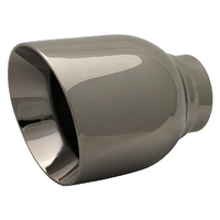 ANGLE CUT INNER CONE BLACK CHROME EXHAUST TIP - 2.5" INLET - 4" OUTLET (5" LONG)