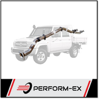 PERFORM-EX 3" STAINLESS STEEL PIPE ONLY DPF BACK EXHAUST FITS TOYOTA LANDCRUISER VDJ79R 2016-ON