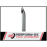 CHROME EXHAUST STACK CURVED 4" OD X 24" (610MM) LONG WITH PLAIN INLET