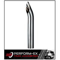 CHROME EXHAUST STACK CURVED 3" OD LONG WITH PLAIN INLET