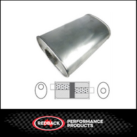 10" X 5" OVAL 14" LONG 3" O/C BAFFLED REDBACK UNIVERSAL MUFFLER NO SPIGOTS (D827GPBN)