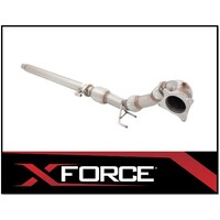 XFORCE 304 STAINLESS STEEL DUMP PIPE WITH CAT (3.5" TO 3") FITS VOLKSWAGEN GOLF R MK6 2009-2013