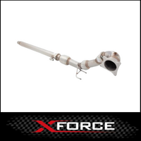 XFORCE 304 STAINLESS STEEL DUMP PIPE WITH CAT (3.5" TO 3") FITS VOLKSWAGEN GOLF R MK6 2009-2013