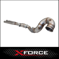 XFORCE 304 STAINLESS STEEL DUMP PIPE WITH CAT (4" TO 3") FITS AUDI TTRS FV 2017-ON