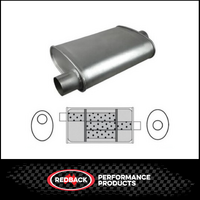 10" X 4" OVAL 16" LONG 2.25" O/C TRIFLOW REDBACK UNIVERSAL MUFFLER (F635GP)