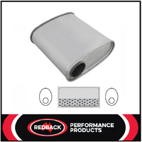 10" X 4" OVAL 10" LONG 2.5" S/S MEGA FLOW REDBACK UNIVERSAL MUFFLER (F717MN)