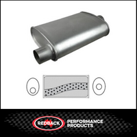 10" X 4" OVAL 14" LONG 2.5" O/C MEGA FLOW REDBACK UNIVERSAL MUFFLER (F727M)