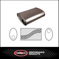 10" X 4" OVAL 14" LONG 2.5" O/O MEGA FLOW REDBACK UNIVERSAL MUFFLER NO SPIGOTS (F728MN)